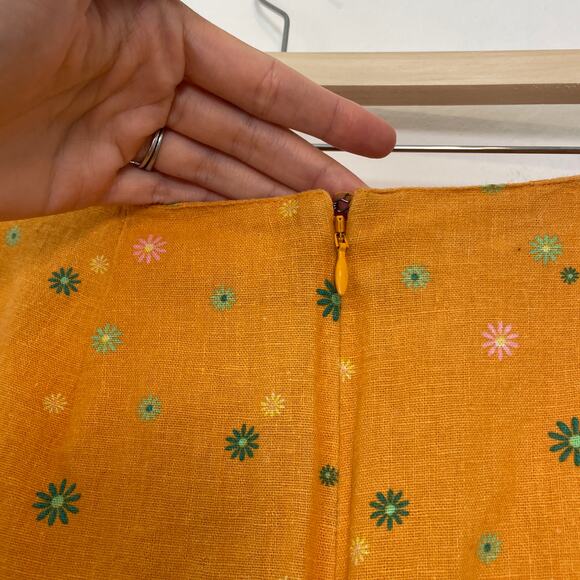 Abound – Linen Blend Orange Ditsy Floral Print Mini Skirt - Picture 6 of 9